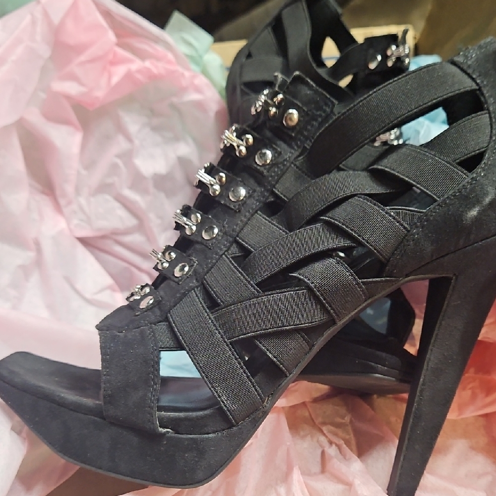 Elegant Black Strappy Heels